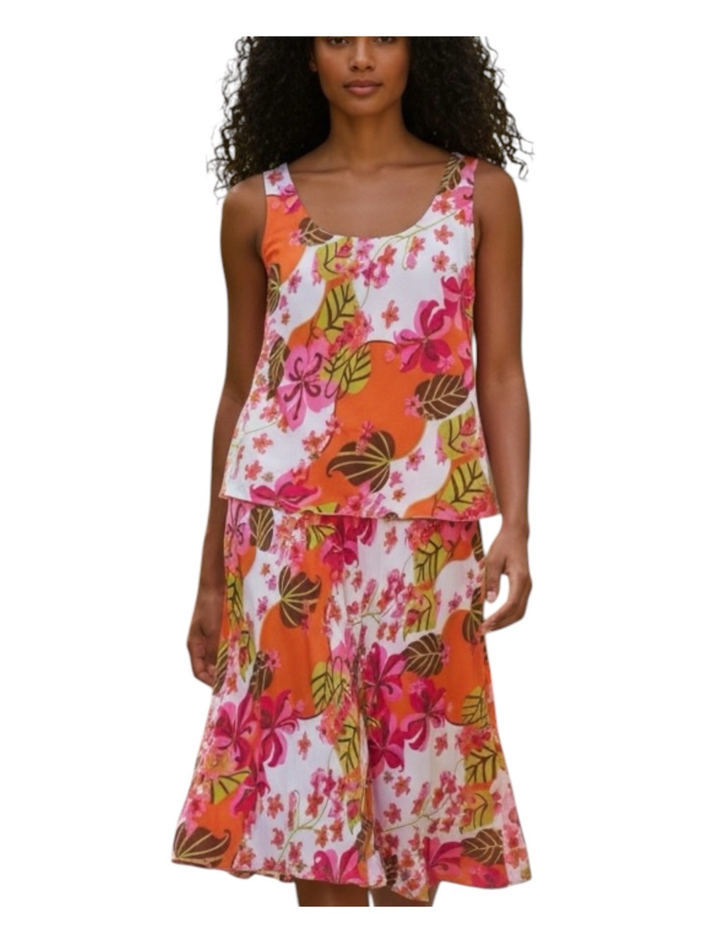 David Emanuel Collectable Sleeveless Floral Midi Dress. Multi Colors. Sz 16